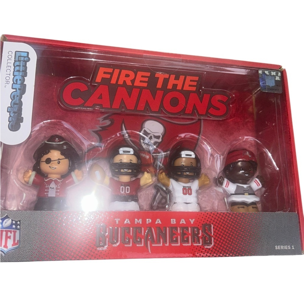 New Nfl Tampa Bay Buccaneers Little People  Here We Go Fan Set Collector